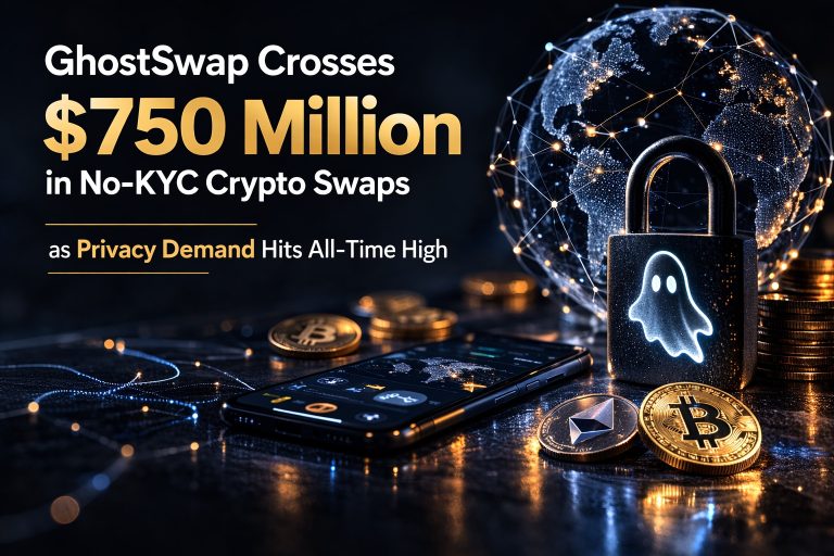 GhostSwap Crosses $750 Million in No-KYC Crypto Swaps as Privacy Demand Hits All-Time High